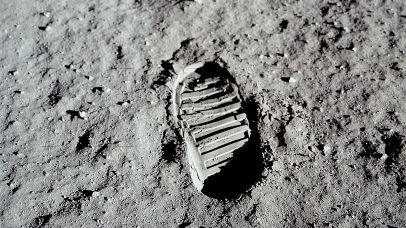 Pegada do astronauta Buzz Aldrin na Lua