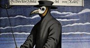 População usa máscaras para se proteger da peste negra - Domínio Público via Wikimedia Commons