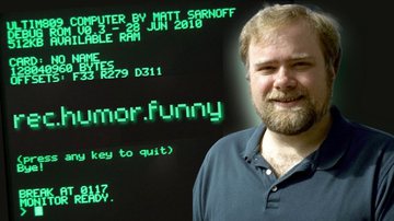 Brad Templeton em montagem com imagem poética de tela de computador antigo - Divulgação / Brad Templeton