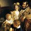 Pintura de Rudolf von Arthaber e seus filhos feita por Friedrich von Amerling