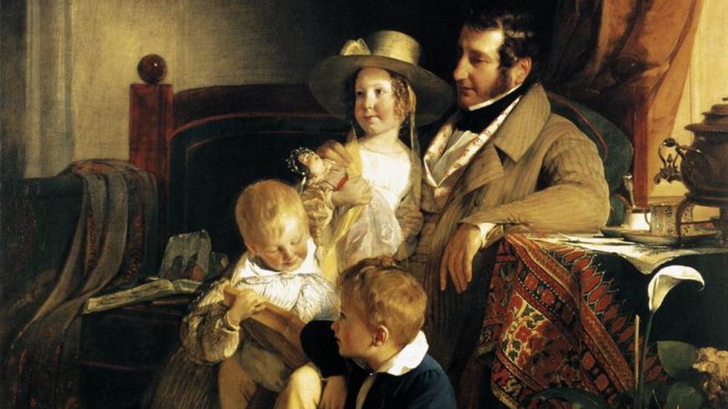 Pintura de Rudolf von Arthaber e seus filhos feita por Friedrich von Amerling - Domínio Público/ Creative Commons/ Wikimedia Commons