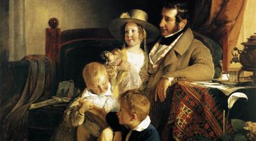 Pintura de Rudolf von Arthaber e seus filhos feita por Friedrich von Amerling
				
					-
				
				Domínio Público/ Creative Commons/ Wikimedia Commons