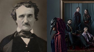 Edgar Allan Poe (à esqu.) e imagem promocional de A Queda da Casa de Usher - Domínio Público e Divulgação/Netflix