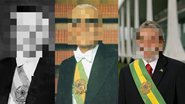 Montagem mostrando três presidentes brasileiros que conheceram Elizabeth II com rostos pixelados - Domínio Público