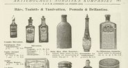Anúncio sueco de produtos para cabelo dos anos 1905 e 1906 - Domínio Público/ Creative Commons/ Wikimedia Commons