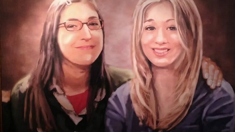 Pintura de Amy e Penny em The Big Bang Theory - Reprodução