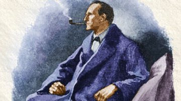 Holmes fumando seu cachimbo em 'O Homem com o Lábio Torcido' - Domínio Público
