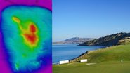 Montagem mostrando imagem de radar e paisagem da ilha da Sicília - Divulgação/ M191 e Getty Images