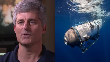Stockton Rush, CEO da OceanGate e foto do submersível - Reprodução/Vídeo e Divulgação/OceanGate