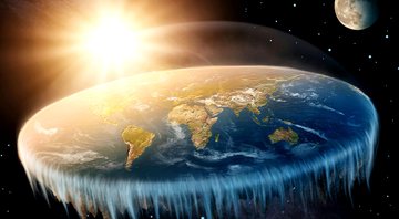 Ilustração da Terra na visão de um terraplanistas - Divulgação
