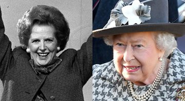 Margareth Thatcher (à esq.) e a rainha Elizabeth II (à dir.) - Wikimedia Commons/Getty Images