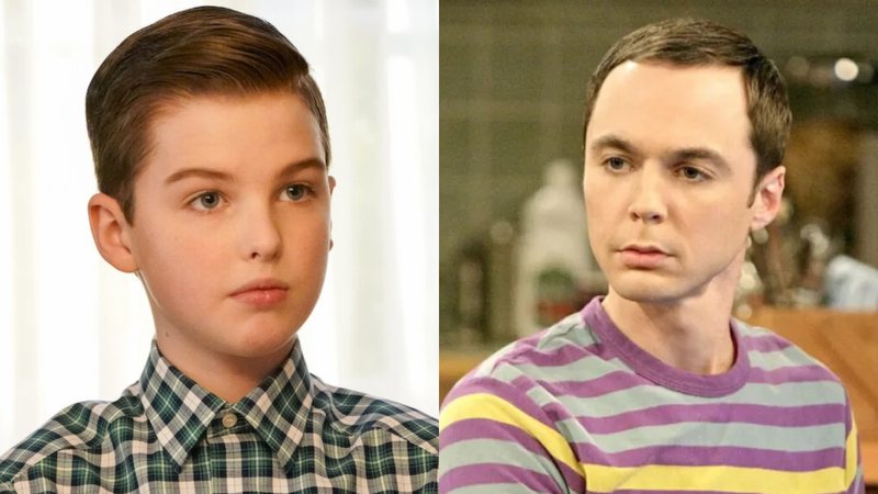 Imagens de The Big Bang Theory (à esqu.) e Young Sheldon (à dir.) - Divulgação