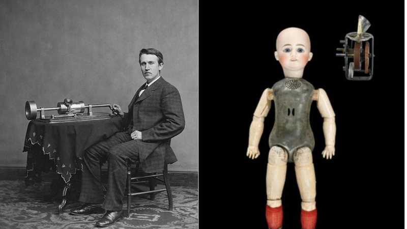 Thomas Edison e suas bonecas falantes - Wikimedia Commons / National Park Service