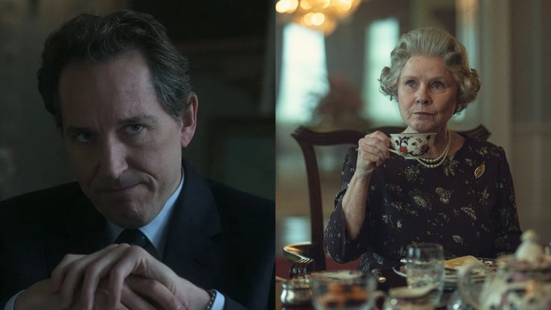 Bertie Carvel como Tony Blair e Imelda Staunton como Elizabeth II - Divulgação / Netflix