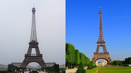 Réplica da Torre Eiffel na China (esq.) e Torre Eiffel em Paris, na França (dir.) - MNXANL e Pixabay