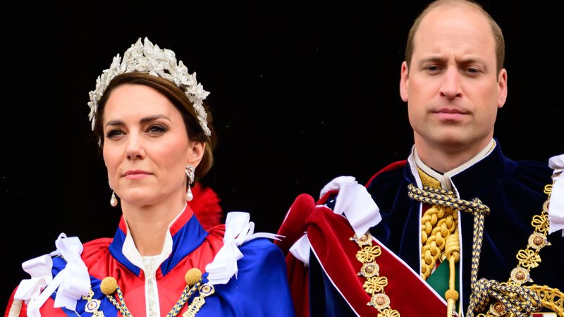 Kate Middleton e o príncipe William na coroação de Charles III - Getty Images