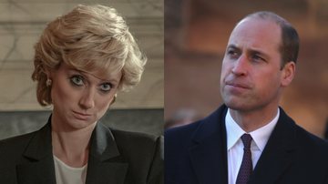 A princesa Diana em 'The Crown' e o príncipe William - Divulgação/Netflix e Getty Images