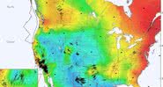 Mapa de abalos sísmicos da América do Norte - Divulgação