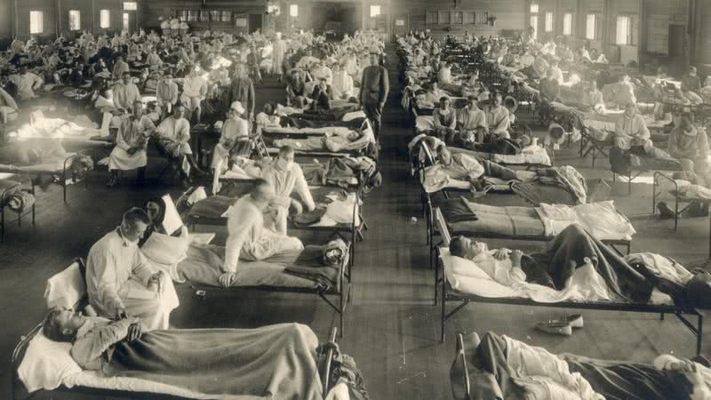 Vítimas da Gripe Espanhola nos EUA - Arquivo Histórico Otis / Museu Nacional de Saúde e Medicina / Domínio Público, via Wikimedia Commons