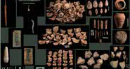 Alguns dos artefatos encontrados no templo de Ramsés II - Ministério de Antiguidades do Egito