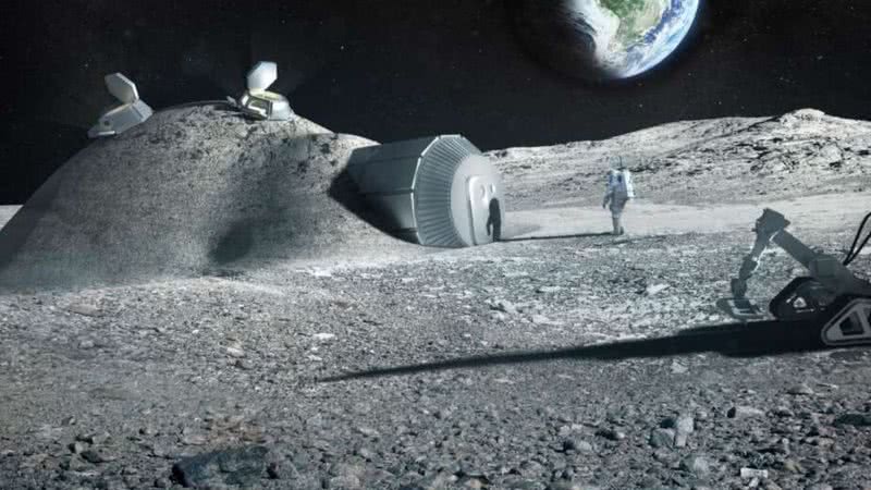 Imagem ilustrativa de como serão as bases lunares do futuro - Divulgação