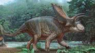 Ilustração de nova espécie de dinossauro com chifres descoberta nos EUA - Divulgação/Harrisburg University
