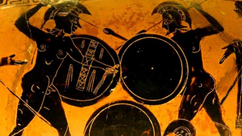 Representação de guerreiros gregos em combate - Wikimedia Commons