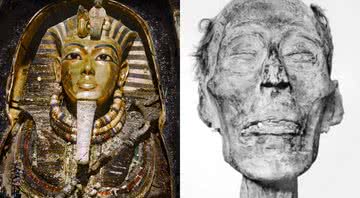 Sarcófago de Tutancâmon (à esqu.) e múmia de Ramsés II (à dir.) - Divulgação