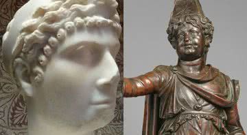 Respectivamente os bustos de Cleópatra Selene II e Alexander Helios - Creative Commons