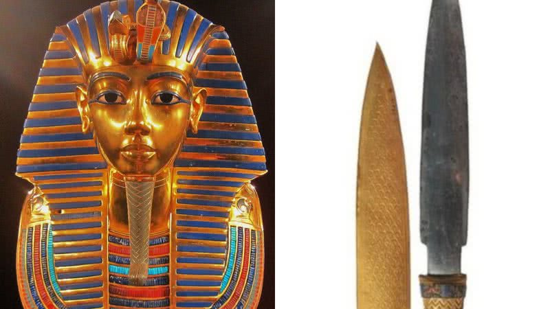 O busto do faraó Tutancâmon e a adaga estudada