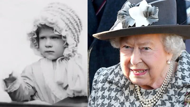 A rainha Elizabeth quando criança (esq.) e atualmente (dir.) - Creative Commons