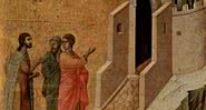 Quadro de Duccio retratando a aparição de Jesus no caminho de Emaús - Wikimedia Commons