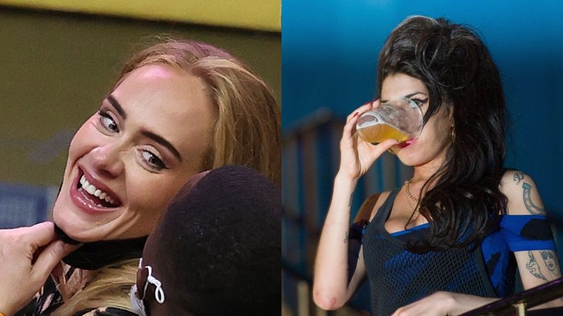 Montagem com fotografia de Adele e Amy Winehouse - Getty Images