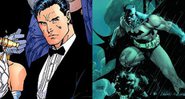 Bruce Wayne sem disfarce ao lado dele vestido de Batman - Wikimedia Commons