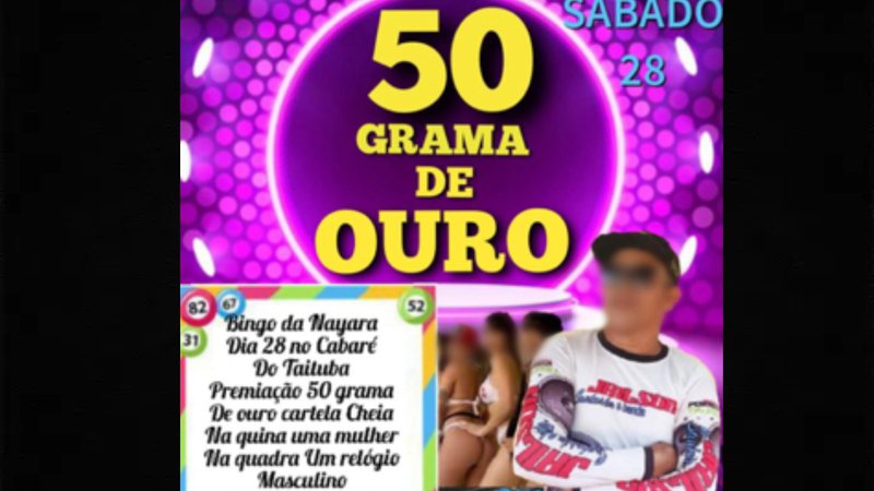 Cartaz Bingo para garimpeiros - Divulgação/G1