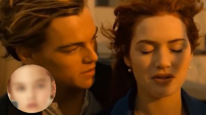 Imagem de cena do filme 'Titanic' e imagem de possível filha de Jack e Rose feita por artista - Reprodução / Vídeo e Reprodução / Instagram