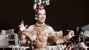 Imagem de Carmen Miranda em filmagem de "Tico Tico no Fubá" - Reprodução / Vídeo