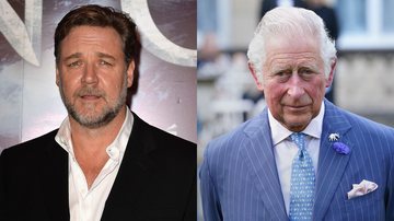 O ator Russell Crowe e o novo rei britânico, Charles III - Getty Images