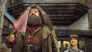 Robbie Coltrane como Hagrid, em Harry Potter - Divulgação / Warner Bros Pictures