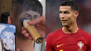 Jornalista que fez desenho de Cristiano Ronaldo na cabeça (esq.) Cristiano Ronaldo (dir.) - Reprodução/Instagram - Gettyimages