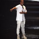 Kanye West durante show, em Nova York - Getty Images