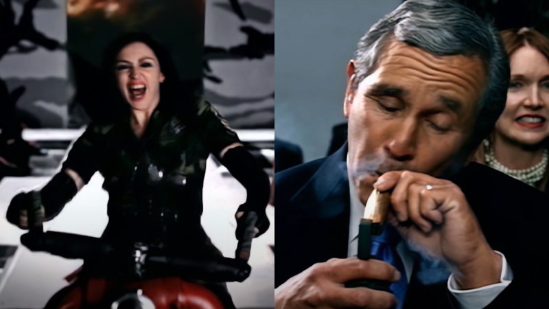 Cena do clipe alternativo de 'American Life', da cantora pop Madonna - Reprodução/Vídeo/Youtube