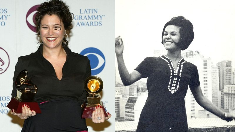 Maria Rita em premiação (2004) e Elis Regina (1965)