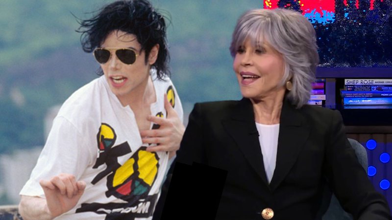 Jane em entrevista em montagem com Michael Jackson - Divulgação / Vídeo / YouTube