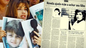 Montagem com cena da novela e manchete estampando jornal relacionado - Divulgação / TV Globo / O Globo