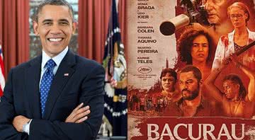 Fotografia de Obama (esq) e o pôster de Bacurau (dir) - Wikimedia Commons