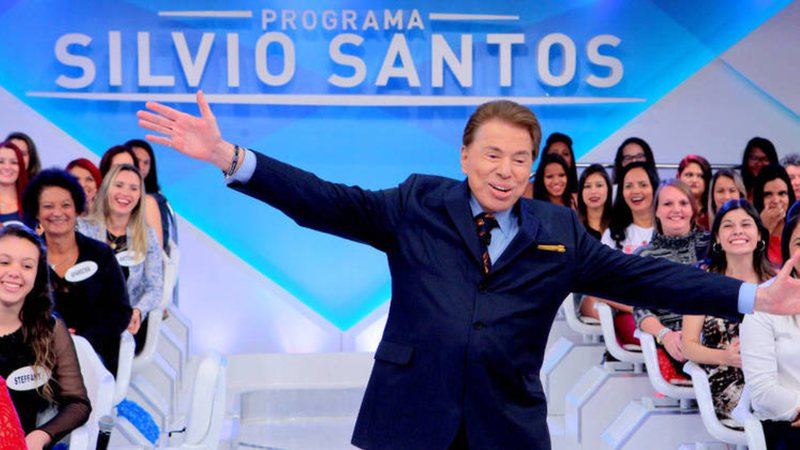 Sílvio Santos durante gravação de seu programa homônimo - Divulgação / SBT