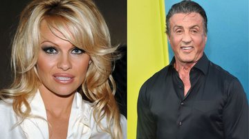 Á esquerda a atriz Pamela Anderson e à direita Sylvester Stallone - Getty Images