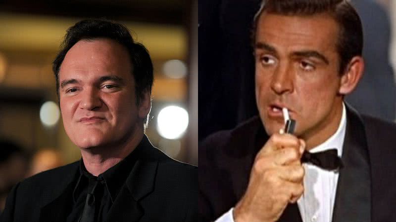 À esquerda, o diretor Quentin Tarantino e, à direita, Sean Connery como James Bond - Getty Images e Divulgação/Eon Productions