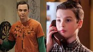 Sheldon Cooper em 'The Big Bang Theory', por Jim Parsons, e em 'Young Sheldon', por Iain Armitage - Reprodução/CBS/Warner Bros. Television Distribution